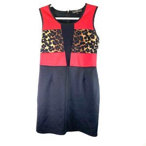 Almost Famous Animal Print Colorblock Sheath Dress